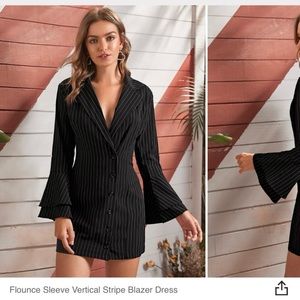 Pin-striped blazer dress
